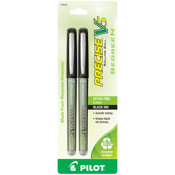The black and white packaging for a Pilot Precise V5 pen refill pack.
