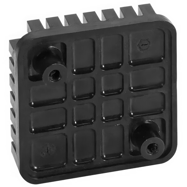 A black plastic Vollrath push pad with four holes.