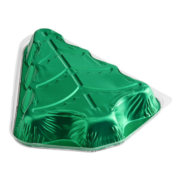 Durable Packaging 9501X-C50 Christmas Tree Shaped Foil Bake Pan and Lid - 50/Case