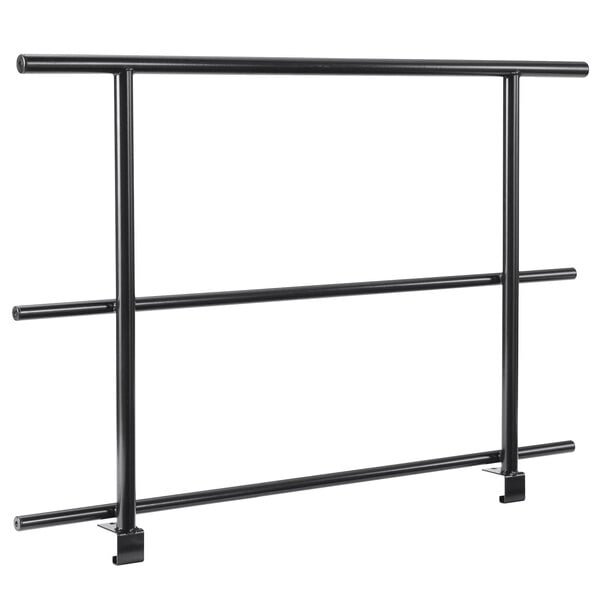 A black metal back guardrail with four bars.