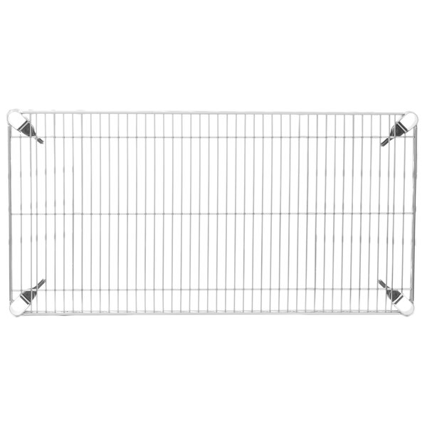 A Metro Super Erecta wire shelf with metal wire.