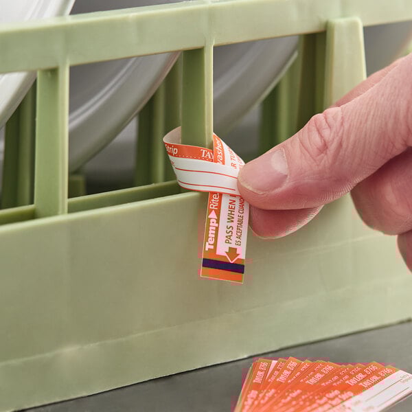 Taylor 8766J TempRite Single Use Dishwasher 160 Degree F Test Strip - 25/Pack
