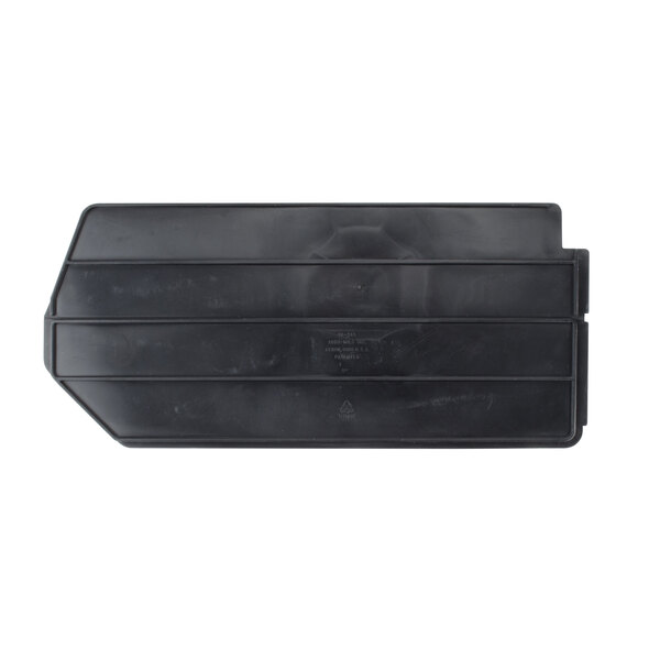 A black rectangular plastic divider with a thin black line.