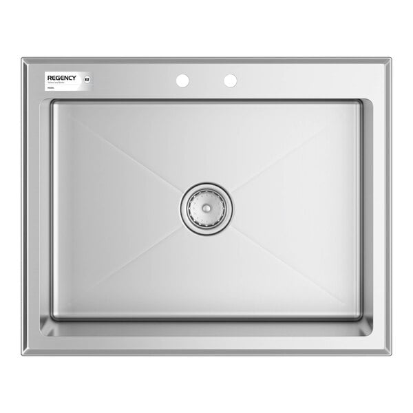 Regency 28" x 20" x 12" 16 Gauge Stainless Steel One Compartment Drop-In Sink