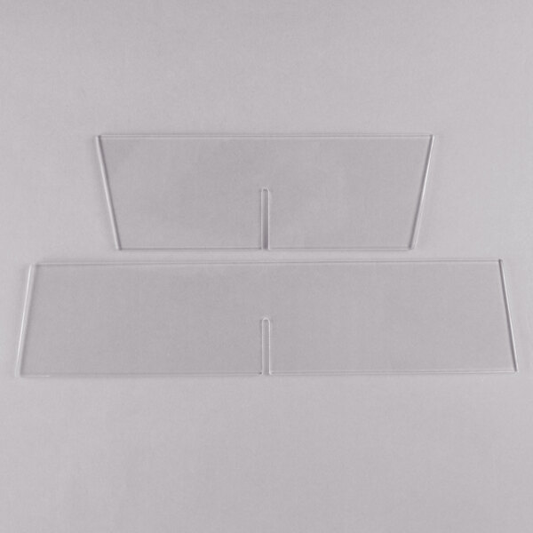 Clear plastic dividers for a rectangular basket.