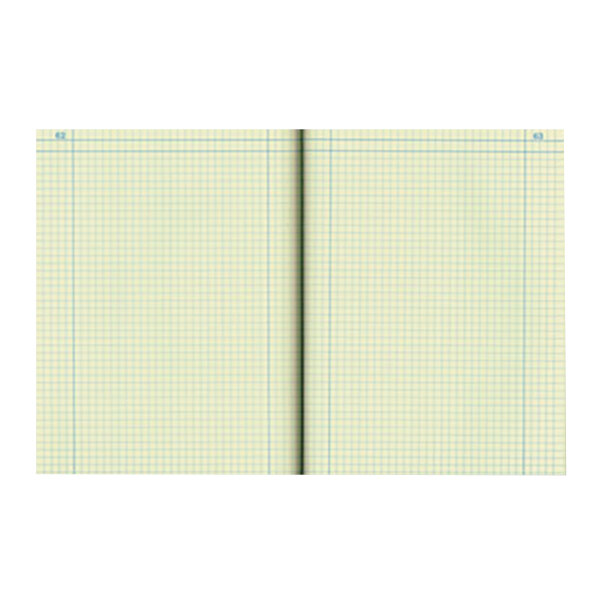 The cover of a National Casebound Quadrille Notebook with a brown and green design.