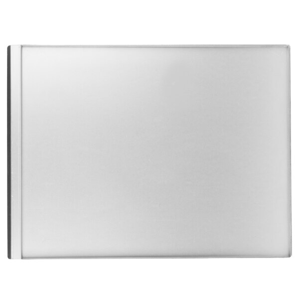 A white rectangular drip tray with a black border.