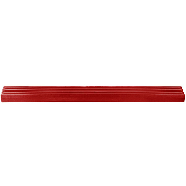 A red rectangular plastic tray rail.