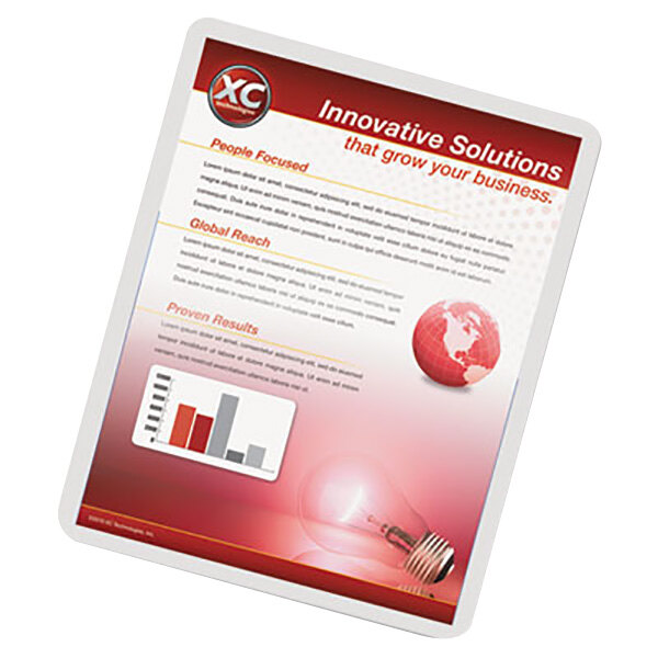 A white paper with a red circle and white letters reading "innovative solutions"