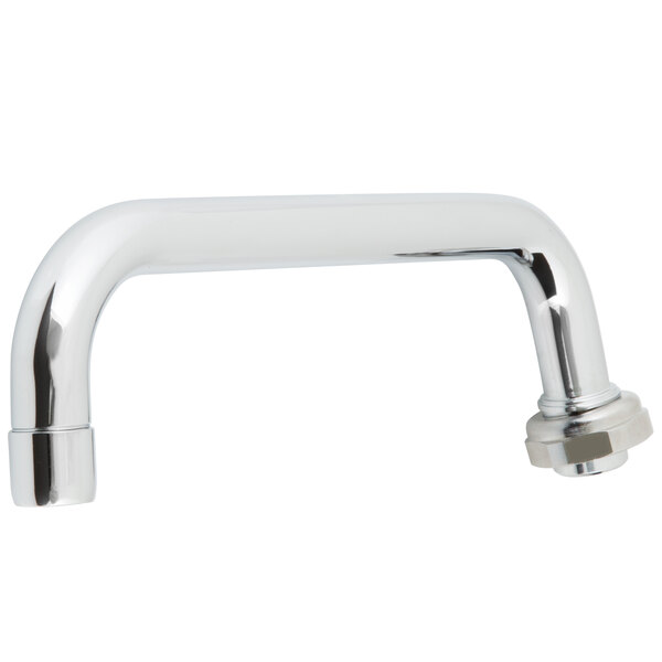 A silver Equip by T&amp;S Swing Nozzle for a faucet.