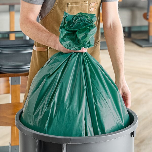 Trinity Plastics 45 Gallon 1.6 Mil 40" x 46" Low Density Eco-Friendly Trash Can Liner / Bag - 100/Case