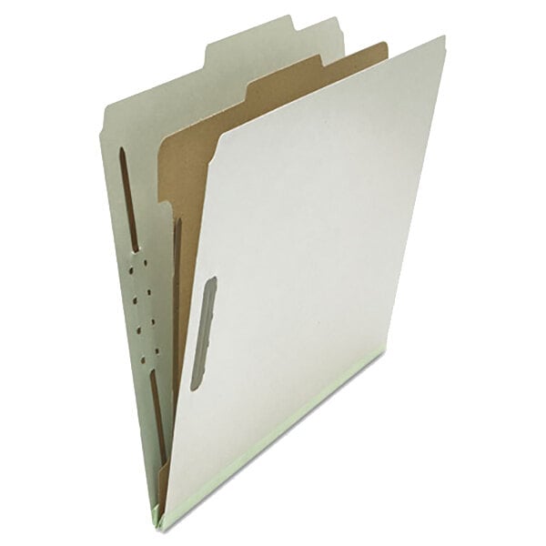 A Universal letter size classification folder with two dividers on top.