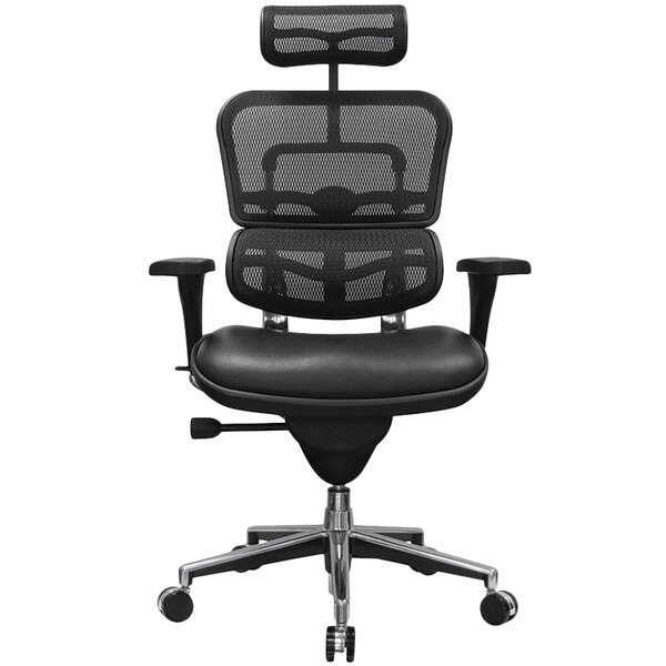 A black Eurotech Seating office chair with mesh back and arms.