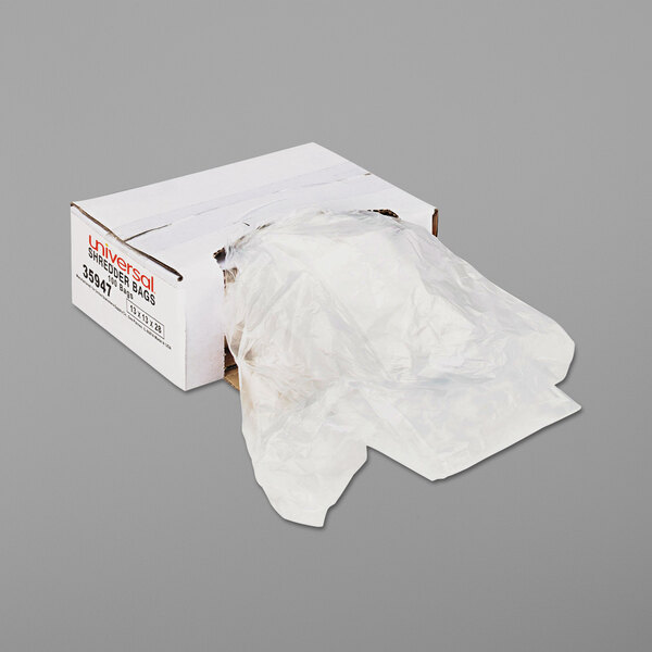 A white box with a Universal Shredder Bag inside.