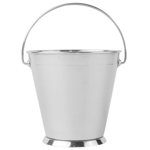 A Clipper Mill stainless steel serving pail with a handle.