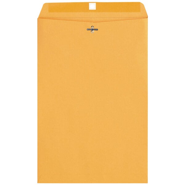 A yellow rectangular Universal kraft file envelope with a clasp.