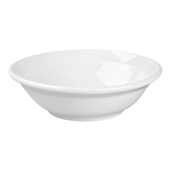 A white porcelain grapefruit bowl.