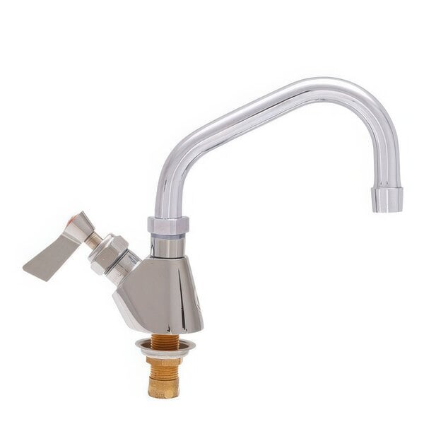 A Fisher chrome deck-mounted faucet with a swing nozzle and lever handle.