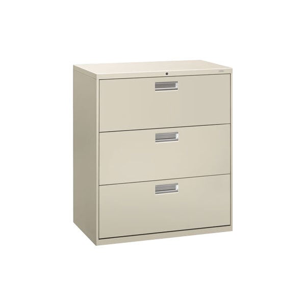 Hon 683lq 600 Series Light Gray Three Drawer Lateral Filing