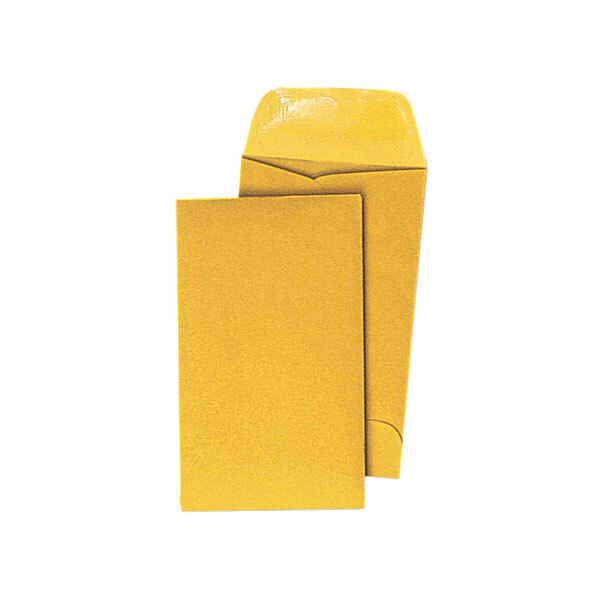 A close-up of a yellow Universal Kraft coin envelope.