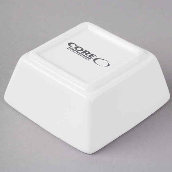 Core 4 oz. Square Bright White Porcelain Sauce Cup 36/Case