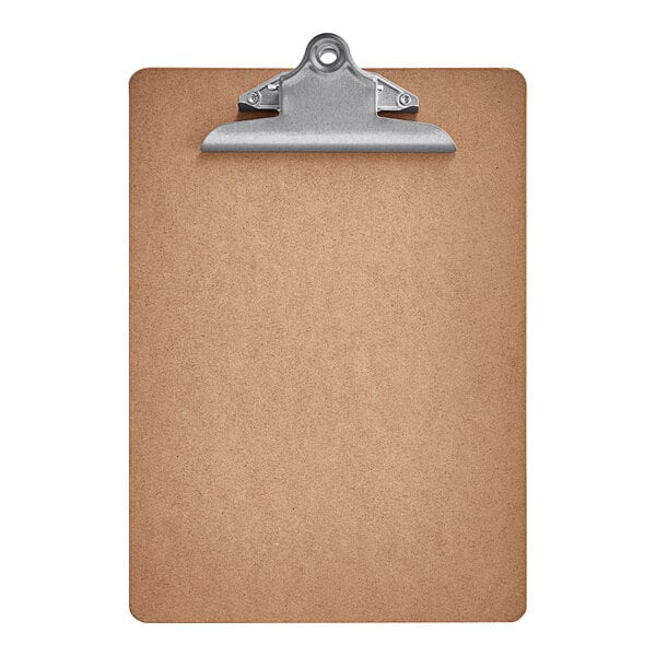 Universal UNV40304 1" Capacity Brown 13" x 9" Hardboard Clipboard