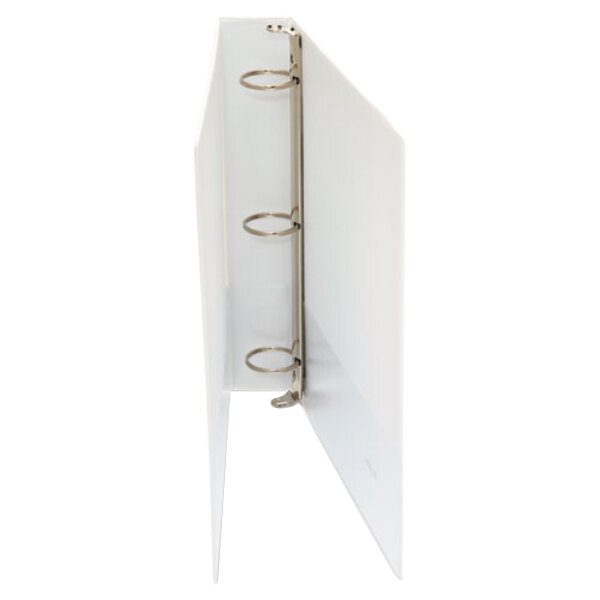 A white Universal economy non-stick binder with metal rings on it.