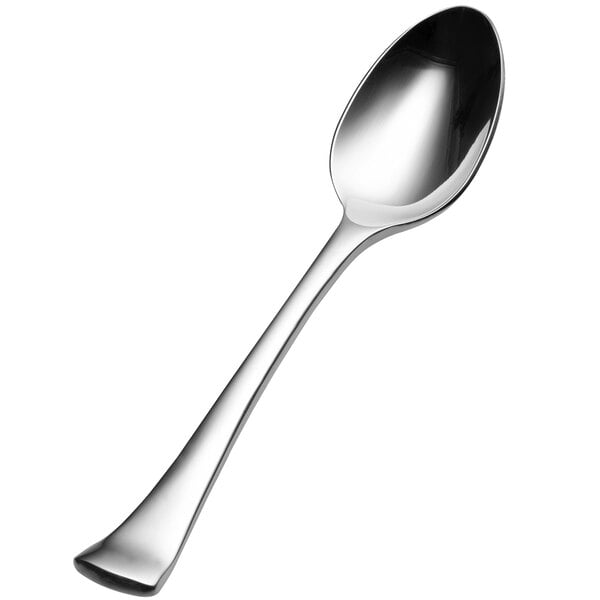 A Bon Chef stainless steel teaspoon with a silver handle.