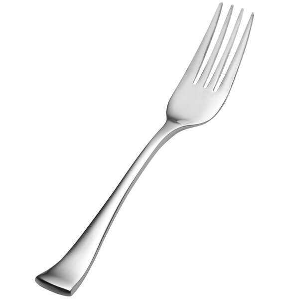 A Bon Chef stainless steel salad/dessert fork with a silver handle.