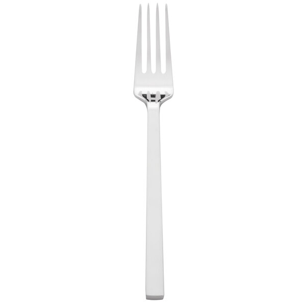 A stainless steel Bon Chef dinner fork with a long handle.