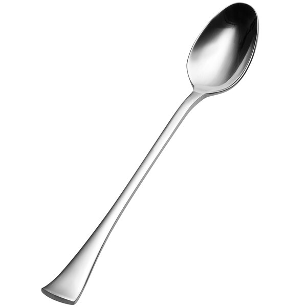 A Bon Chef stainless steel iced tea spoon with a silver handle and spoon.