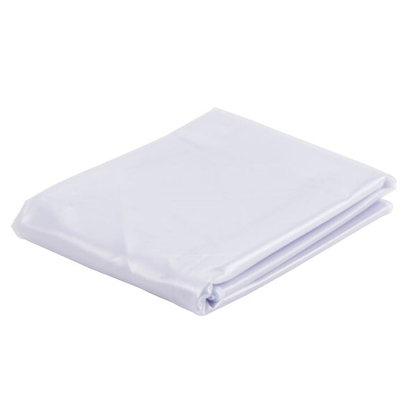 A folded white sheet on a white background.