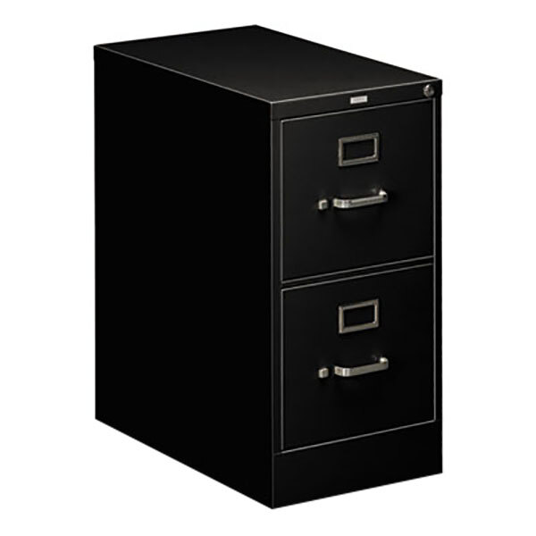 HON 510 Series 15" x 25" x 29" Black Two-Drawer Letter Filing Cabinet Main Image 1