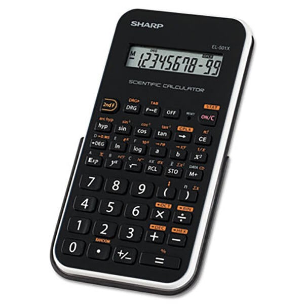 sharp-shrel501x2bwh-10-digit-lcd-battery-powered-scientific-calculator