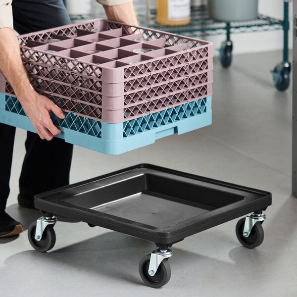 Noble Warewashing Gray Dish Rack and Glass Rack Dolly