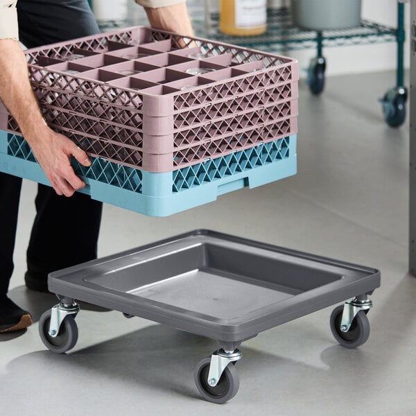 Noble Warewashing Gray Dish Rack and Glass Rack Dolly