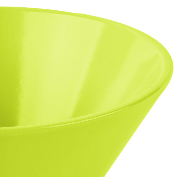 A lime green Tablecraft round serving bowl.