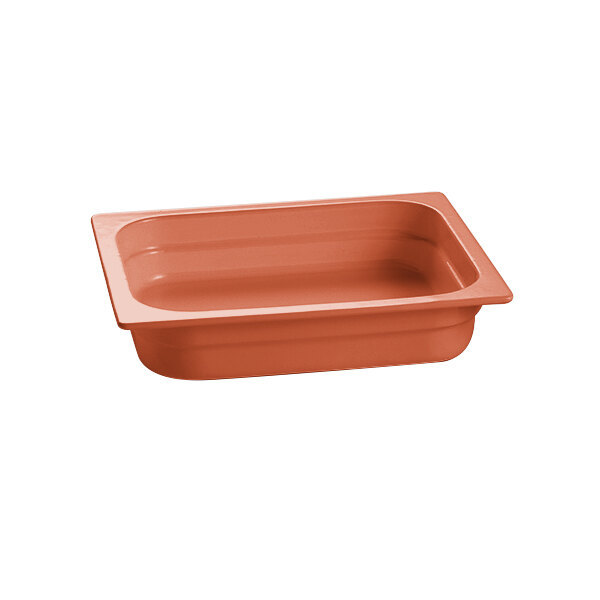 A copper Tablecraft half size cast aluminum food pan.