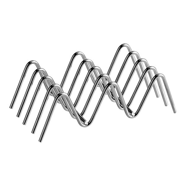 A Clipper Mill stainless steel taco holder with 2 or 3 compartments on a white background.