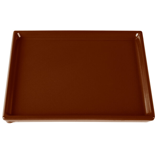 A brown rectangular Tablecraft tray.