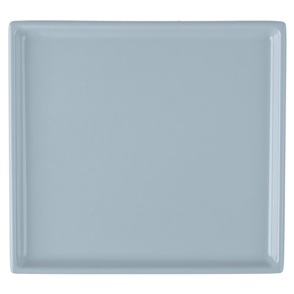 A gray rectangular cast aluminum cooling platter with a square edge.
