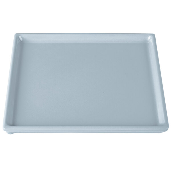 A gray rectangular Tablecraft cooling platter.