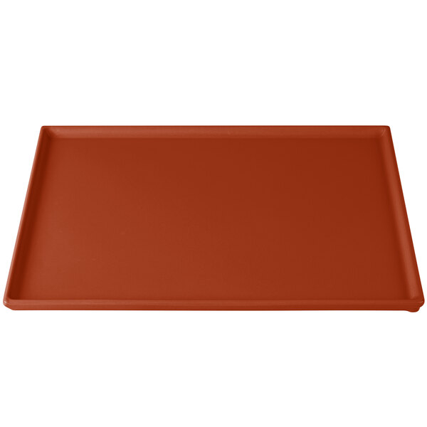 A rectangular copper cast aluminum cooling platter on a white background.