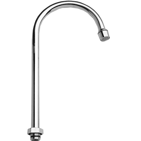 A Fisher chrome gooseneck faucet spout.