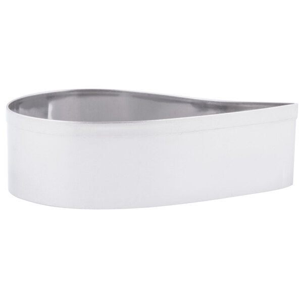 A silver tin containing an Ateco stainless steel comma cutter set with a white background.