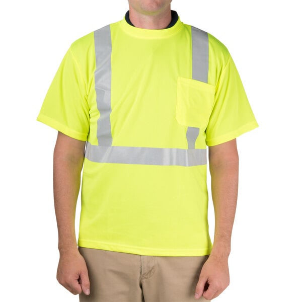 Lime Class II Mesh Short Sleeve High Visibility Safety 