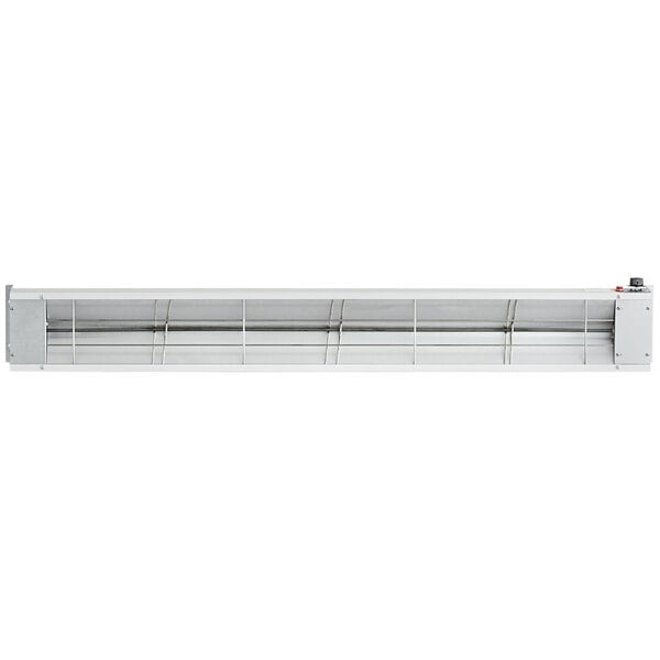 A white metal Nemco infrared strip heater with a long handle.