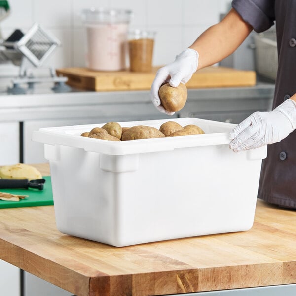 Choice 18" x 12" x 9" White Polyethylene Food Storage Box