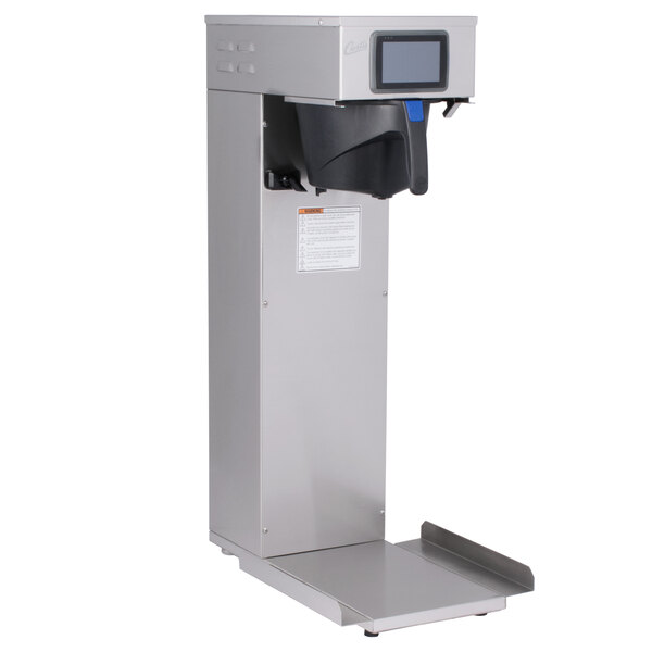 A white rectangular Curtis sweet tea brewer with a black and silver door.