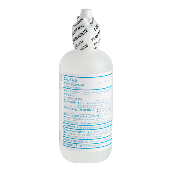 A 4 oz. bottle of Medi-First Mediwash First Aid Eye Wash with a tamper-evident seal.